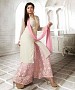 THANKAR LATEST WHITE AND PINK DESIGNER LONG SLEEVE ANARKALI SUIT @ 31% OFF Rs 1791.00 Only FREE Shipping + Extra Discount - Suit, Buy Suit Online, Semi Stitched, Georgette, Buy Georgette,  online Sabse Sasta in India -  for  - 5327/20151209