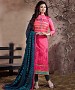 THANKAR PINK AND NAVY LONG SLEEVE STRAIGHT SUIT @ 31% OFF Rs 1235.00 Only FREE Shipping + Extra Discount - Suit, Buy Suit Online, Semi Stitched, CHANDERI, Buy CHANDERI,  online Sabse Sasta in India - Salwar Suit for Women - 5334/20151209