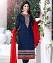 THANKAR NAVY AND RED GORGETTE WITH SIPLI WORK STRAIGHT SUIT @ 31% OFF Rs 1791.00 Only FREE Shipping + Extra Discount - Suit, Buy Suit Online, Semi Stitched, Georgette, Buy Georgette,  online Sabse Sasta in India - Salwar Suit for Women - 5338/20151209