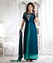 THANKAR LATEST DESIGNER NAVY & SKY LONG SLEEVE ANARKALI SUIT @ 31% OFF Rs 1235.00 Only FREE Shipping + Extra Discount - Anarkali Suits, Buy Anarkali Suits Online, Semi Stitched, Georgette, Buy Georgette,  online Sabse Sasta in India - Salwar Suit for Women - 5359/20151209
