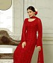 THANKAR RED CHIFFON PARTY WEAR STRAIGHT SUIT @ 31% OFF Rs 1421.00 Only FREE Shipping + Extra Discount - chiffon Suit, Buy chiffon Suit Online, STRAIGHT SUIT, SEMI STITCHED, Buy SEMI STITCHED,  online Sabse Sasta in India - Salwar Suit for Women - 5378/20151209