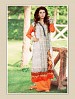 THANKAR OFF WHITE AND ORANGE GEORGETTE PARTY WEAR STRAIGHT SUIT @ 31% OFF Rs 1668.00 Only FREE Shipping + Extra Discount - Faux Georgette, Buy Faux Georgette Online, Semi-stitched Suit, palazzo Style Suit, Buy palazzo Style Suit,  online Sabse Sasta in India -  for  - 5942/20160112