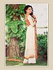 THANKAR ORANGE AND CREAM GEORGETTE PARTY WEAR STRAIGHT SUIT @ 31% OFF Rs 1668.00 Only FREE Shipping + Extra Discount - Faux Georgette, Buy Faux Georgette Online, Semi-stitched Suit, palazzo Style Suit, Buy palazzo Style Suit,  online Sabse Sasta in India - Salwar Suit for Women - 5945/20160112
