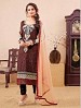 THANKAR BROWN PARTY WEAR STRAIGHT SUIT @ 31% OFF Rs 1668.00 Only FREE Shipping + Extra Discount - Georgette Suit, Buy Georgette Suit Online, Semi-stitched Suit, Straight suit, Buy Straight suit,  online Sabse Sasta in India - Salwar Suit for Women - 5950/20160112