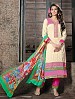 THANKAR CREAM COTTON JAQUARD PARTY WEAR STRAIGHT SUIT @ 31% OFF Rs 1668.00 Only FREE Shipping + Extra Discount - COTTON JAQUARD SUIT, Buy COTTON JAQUARD SUIT Online, Semi-stitched Suit, Straight suit, Buy Straight suit,  online Sabse Sasta in India - Salwar Suit for Women - 5957/20160112