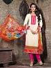 THANKAR OFF WHITE COTTON JAQUARD PARTY WEAR STRAIGHT SUIT @ 31% OFF Rs 1668.00 Only FREE Shipping + Extra Discount - COTTON JAQUARD SUIT, Buy COTTON JAQUARD SUIT Online, Semi-stitched Suit, Straight suit, Buy Straight suit,  online Sabse Sasta in India - Salwar Suit for Women - 5961/20160112
