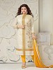 THANKAR OFF WHITE AND YELLOW CHANDERI COTTON STRAIGHT SUIT @ 31% OFF Rs 1235.00 Only FREE Shipping + Extra Discount - Cotton Suit, Buy Cotton Suit Online, Semi-stitched Suit, Straight suit, Buy Straight suit,  online Sabse Sasta in India -  for  - 5968/20160112