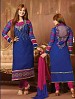 THANKAR BLUE AND PINK COTTON STRAIGHT SUIT @ 31% OFF Rs 1235.00 Only FREE Shipping + Extra Discount - Cotton Suit, Buy Cotton Suit Online, Semi-stitched Suit, Straight suit, Buy Straight suit,  online Sabse Sasta in India - Salwar Suit for Women - 5975/20160112