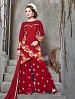 THANKAR RED BHAGALPURI SILK WITH EMBROIDERY STRAIGHT SUIT @ 31% OFF Rs 2224.00 Only FREE Shipping + Extra Discount - Bhagalpuri Suit, Buy Bhagalpuri Suit Online, Semi-stitched Suit, palazzo Style Suit, Buy palazzo Style Suit,  online Sabse Sasta in India - Salwar Suit for Women - 5987/20160112