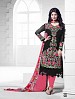 THANKAR BLACK AND PINK HEAVY EMBROIDERY STRAIGHT SUIT @ 31% OFF Rs 1915.00 Only FREE Shipping + Extra Discount - Georgette Suit, Buy Georgette Suit Online, Semi-stitched Suit, Straight suit, Buy Straight suit,  online Sabse Sasta in India - Salwar Suit for Women - 6004/20160112