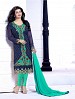 THANKAR NAVY BLUE AND GREEN HEAVY EMBROIDERY STRAIGHT SUIT @ 31% OFF Rs 1915.00 Only FREE Shipping + Extra Discount - Georgette Suit, Buy Georgette Suit Online, Semi-stitched Suit, Straight suit, Buy Straight suit,  online Sabse Sasta in India -  for  - 6007/20160112