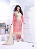 THANKAR OFF WHITE AND PINK HEAVY EMBROIDERY STRAIGHT SUIT @ 31% OFF Rs 1915.00 Only FREE Shipping + Extra Discount - Georgette Suit, Buy Georgette Suit Online, Semi-stitched Suit, Straight suit, Buy Straight suit,  online Sabse Sasta in India - Salwar Suit for Women - 6011/20160112