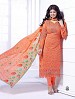 THANKAR ORANGE HEAVY EMBROIDERY STRAIGHT SUIT @ 31% OFF Rs 1915.00 Only FREE Shipping + Extra Discount - Georgette Suit, Buy Georgette Suit Online, Semi-stitched Suit, Straight suit, Buy Straight suit,  online Sabse Sasta in India - Salwar Suit for Women - 6013/20160112