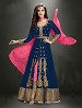 Thankar Latest Heavy Floor Length Designer Blue Anarkali Suit @ 31% OFF Rs 4634.00 Only FREE Shipping + Extra Discount - Faux Georgette, Buy Faux Georgette Online, Semi-stitched Suit, Anarkali suit, Buy Anarkali suit,  online Sabse Sasta in India -  for  - 6034/20160112