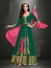 Thankar Latest Heavy Floor Length Designer Green Anarkali Suit @ 31% OFF Rs 4634.00 Only FREE Shipping + Extra Discount - Faux Georgette, Buy Faux Georgette Online, Semi-stitched Suit, Anarkali suit, Buy Anarkali suit,  online Sabse Sasta in India -  for  - 6035/20160112
