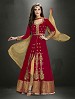 Thankar Latest Heavy Floor Length Designer Maroon Anarkali Suit @ 31% OFF Rs 4634.00 Only FREE Shipping + Extra Discount - Faux Georgette, Buy Faux Georgette Online, Semi-stitched Suit, Anarkali suit, Buy Anarkali suit,  online Sabse Sasta in India -  for  - 6036/20160112