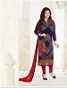 Thankar Georgette Embroidered Designer Navy Blue Straight Suits @ 31% OFF Rs 1730.00 Only FREE Shipping + Extra Discount - Georgette Suit, Buy Georgette Suit Online, Semi-stitched Suit, Straight suit, Buy Straight suit,  online Sabse Sasta in India -  for  - 6056/20160114