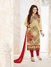 Thankar Georgette Embroidered Designer Cream Straight Suits @ 31% OFF Rs 1730.00 Only FREE Shipping + Extra Discount - Georgette Suit, Buy Georgette Suit Online, Semi-stitched Suit, Straight suit, Buy Straight suit,  online Sabse Sasta in India - Salwar Suit for Women - 6057/20160114