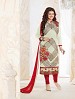 Thankar Georgette Embroidered Designer Off White Straight Suits @ 31% OFF Rs 1730.00 Only FREE Shipping + Extra Discount - Georgette Suit, Buy Georgette Suit Online, Semi-stitched Suit, Straight suit, Buy Straight suit,  online Sabse Sasta in India - Salwar Suit for Women - 6058/20160114