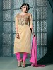 Thankar Embroidered Designer Cream Straight Suits @ 31% OFF Rs 1853.00 Only FREE Shipping + Extra Discount - Laycra Suit, Buy Laycra Suit Online, Semi-stitched Suit, Straight suit, Buy Straight suit,  online Sabse Sasta in India - Salwar Suit for Women - 6081/20160114
