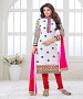 NEW ARRIVAL WHITE AND RED STRAIGHT SUIT @ 31% OFF Rs 1730.00 Only FREE Shipping + Extra Discount - Cotton Suit, Buy Cotton Suit Online, Straight Salwar Suit, Semi Stiched Suit, Buy Semi Stiched Suit,  online Sabse Sasta in India -  for  - 9268/20160520