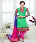NEW ARRIVAL GREEN AND PINK STRAIGHT SUIT @ 31% OFF Rs 1730.00 Only FREE Shipping + Extra Discount - Cotton Suit, Buy Cotton Suit Online, Straight Salwar Suit, Semi Stiched Suit, Buy Semi Stiched Suit,  online Sabse Sasta in India - Salwar Suit for Women - 9273/20160520
