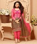 Cotton Embroidered Pink And Brown Straight Suits @ 31% OFF Rs 1791.00 Only FREE Shipping + Extra Discount - Cotton Suit, Buy Cotton Suit Online, Straight Salwar Suit, Semi Stiched Suit, Buy Semi Stiched Suit,  online Sabse Sasta in India - Salwar Suit for Women - 9259/20160520