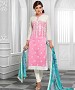 NEW ARRIVAL PINK AND OFF WHITE STRAIGHT SUIT @ 31% OFF Rs 1112.00 Only FREE Shipping + Extra Discount - Cotton Suit, Buy Cotton Suit Online, Straight Salwar Suit, Semi Stiched Suit, Buy Semi Stiched Suit,  online Sabse Sasta in India -  for  - 9298/20160520