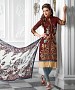 NEW ARRIVAL BROWN AND GREY ANARKALI SUIT @ 31% OFF Rs 1421.00 Only FREE Shipping + Extra Discount - Cotton Suit, Buy Cotton Suit Online, Straight Salwar Suit, Semi Stiched Suit, Buy Semi Stiched Suit,  online Sabse Sasta in India - Salwar Suit for Women - 9302/20160520