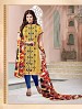 Heavy Yellow Cotton Salwar Kameez @ 31% OFF Rs 926.00 Only FREE Shipping + Extra Discount - Cotton Suit, Buy Cotton Suit Online, Semi-stitched Suit, Straight suit, Buy Straight suit,  online Sabse Sasta in India - Salwar Suit for Women - 6330/20160210
