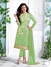 Heavy Green Chanderi Cotton Salwar Kameez @ 31% OFF Rs 1050.00 Only FREE Shipping + Extra Discount - Cotton Suit, Buy Cotton Suit Online, Semi-stitched Suit, Straight suit, Buy Straight suit,  online Sabse Sasta in India - Salwar Suit for Women - 6351/20160210