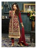 New Attractive Maroon Straight Suit @ 31% OFF Rs 3027.00 Only FREE Shipping + Extra Discount - Faux Georgette, Buy Faux Georgette Online, Semi-stitched Suit, Straight suit, Buy Straight suit,  online Sabse Sasta in India -  for  - 6603/20160220