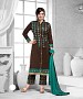 New Attractive Brown Straight Suit @ 31% OFF Rs 1173.00 Only FREE Shipping + Extra Discount - Chanderi Silk Suit, Buy Chanderi Silk Suit Online, Straight Salwar Suit, Semi Stiched Suit, Buy Semi Stiched Suit,  online Sabse Sasta in India - Salwar Suit for Women - 8002/20160325