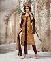 Designer Cream And Brown Straight Suit @ 31% OFF Rs 1112.00 Only FREE Shipping + Extra Discount - Cotton Suit, Buy Cotton Suit Online, Straight Salwar Suit, Semi Stiched Suit, Buy Semi Stiched Suit,  online Sabse Sasta in India -  for  - 8996/20160505