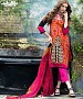 Designer Red And Pink Straight Suit @ 31% OFF Rs 1235.00 Only FREE Shipping + Extra Discount - Cotton Suit, Buy Cotton Suit Online, Straight Salwar Suit, Semi Stiched Suit, Buy Semi Stiched Suit,  online Sabse Sasta in India - Salwar Suit for Women - 9007/20160505
