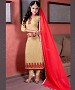 Designer Beige Straight Suit @ 31% OFF Rs 1606.00 Only FREE Shipping + Extra Discount - Georgette Suits, Buy Georgette Suits Online, Straight Salwar Suit, Semi Stiched Suit, Buy Semi Stiched Suit,  online Sabse Sasta in India -  for  - 9019/20160505