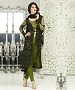 GREEN AND BLACK EMBROIDERED FAUX GEORGETTE STRAIGHT SUIT @ 31% OFF Rs 2100.00 Only FREE Shipping + Extra Discount - GEORGETTE, Buy GEORGETTE Online, ANARKALI SUIT, partywear suit, Buy partywear suit,  online Sabse Sasta in India - Salwar Suit for Women - 9071/20160505
