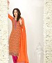 ORANGE AND PINK EMBROIDERED FAUX GEORGETTE STRAIGHT SUIT @ 31% OFF Rs 2100.00 Only FREE Shipping + Extra Discount - anarkali, Buy anarkali Online, ANARKALI SUIT, partywear suit, Buy partywear suit,  online Sabse Sasta in India - Salwar Suit for Women - 9073/20160505