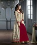 MAROON AND CREAM EMBROIDERED GEORGETTE ANARKALI SUIT @ 31% OFF Rs 2966.00 Only FREE Shipping + Extra Discount - GEORGETTE, Buy GEORGETTE Online, ANARKALI SUIT, partywear suit, Buy partywear suit,  online Sabse Sasta in India - Salwar Suit for Women - 9079/20160505