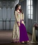 PURPLE AND CREAM EMBROIDERED GEORGETTE ANARKALI SUIT @ 31% OFF Rs 2966.00 Only FREE Shipping + Extra Discount - chanderi, Buy chanderi Online, STRAIGHT SUIT, partywear suit, Buy partywear suit,  online Sabse Sasta in India - Salwar Suit for Women - 9080/20160505