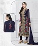 NAVY BLUE EMBROIDERED FAUX GEORGETTE STRAIGHT SUIT @ 31% OFF Rs 2100.00 Only FREE Shipping + Extra Discount - chanderi, Buy chanderi Online, STRAIGHT SUIT, partywear suit, Buy partywear suit,  online Sabse Sasta in India - Salwar Suit for Women - 9089/20160505