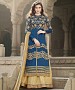 BLUE & CREAM EMBROIDERED BANGLORI SILK STRAIGHT SUIT @ 31% OFF Rs 4449.00 Only FREE Shipping + Extra Discount - Georgette Suits, Buy Georgette Suits Online, Anarkali Salwar Suit, Semi Stiched Suit, Buy Semi Stiched Suit,  online Sabse Sasta in India - Salwar Suit for Women - 9321/20160520