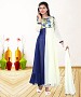 WHITE & NAVY BLUE PRINTED GEORGETTE ANARKALI SUIT @ 31% OFF Rs 1235.00 Only FREE Shipping + Extra Discount - Georgette Suits, Buy Georgette Suits Online, Anarkali Salwar Suit, Semi Stiched Suit, Buy Semi Stiched Suit,  online Sabse Sasta in India - Salwar Suit for Women - 9332/20160520
