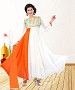 WHITE & ORANGE EMBROIDERED GEORGETTE ANARKALI SUIT @ 31% OFF Rs 1235.00 Only FREE Shipping + Extra Discount - Georgette Suits, Buy Georgette Suits Online, Anarkali Salwar Suit, Semi Stiched Suit, Buy Semi Stiched Suit,  online Sabse Sasta in India - Salwar Suit for Women - 9341/20160520