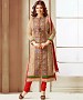 BEIGE & RED EMBROIDERED COTTON STRAIGHT SUIT @ 31% OFF Rs 1235.00 Only FREE Shipping + Extra Discount - Cotton Suit, Buy Cotton Suit Online, Straight Salwar Suit, Semi Stiched Suit, Buy Semi Stiched Suit,  online Sabse Sasta in India -  for  - 9342/20160520