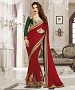 RED THREDWORK GEORGETTE SAREE @ 31% OFF Rs 2162.00 Only FREE Shipping + Extra Discount - saree, Buy saree Online, georgette saree, deasiner  saree, Buy deasiner  saree,  online Sabse Sasta in India - Sarees for Women - 9899/20160520