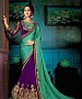 AQUA AND PURPLE THREDWORK GEORGETTE SAREE @ 31% OFF Rs 2100.00 Only FREE Shipping + Extra Discount - saree, Buy saree Online, georgette saree, deasiner  saree, Buy deasiner  saree,  online Sabse Sasta in India - Sarees for Women - 9903/20160520