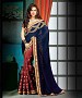 NAVY AND BROWN THREDWORK GEORGETTE SAREE @ 31% OFF Rs 1730.00 Only FREE Shipping + Extra Discount - Saree, Buy Saree Online, Georgette saree, Designer Saree, Buy Designer Saree,  online Sabse Sasta in India - Sarees for Women - 9904/20160520