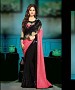 BLACK AND PINK THREDWORK GEORGETTE SAREE @ 31% OFF Rs 1915.00 Only FREE Shipping + Extra Discount - saree, Buy saree Online, georgette saree, deasiner  saree, Buy deasiner  saree,  online Sabse Sasta in India - Sarees for Women - 9905/20160520