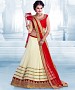 NEW ATTRACTIVE OFF WHITE AND RED HEAVY EMBROIDERY LEHENGA @ 31% OFF Rs 1112.00 Only FREE Shipping + Extra Discount - Net Lehenga, Buy Net Lehenga Online, Designer Lehenga, Partywear Lehenga, Buy Partywear Lehenga,  online Sabse Sasta in India - Lehengas for Women - 9619/20160520